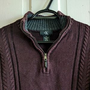 Calvin Klein Purple Pullover Knit Sweater, M